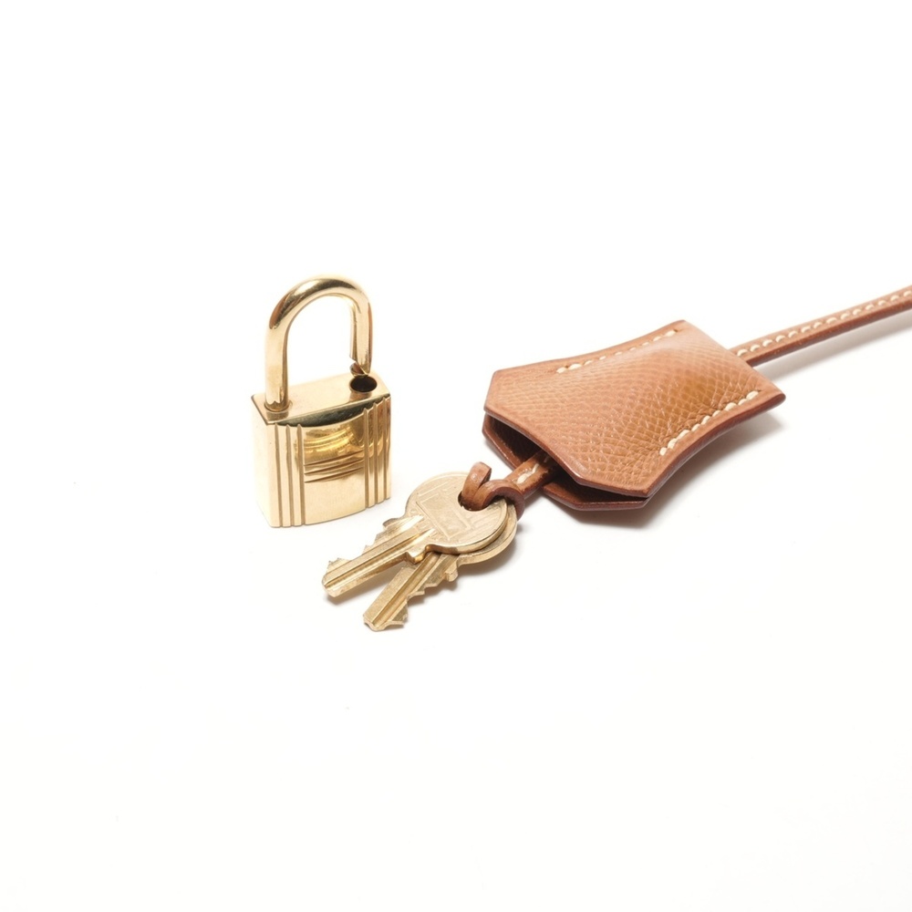 Hermes Kelly 32 2020, Y stamp, gold courchevel leather handbag, brown. - Picture 13 of 14
